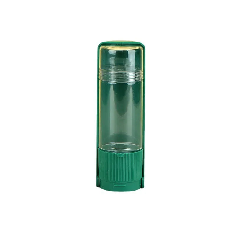 Portable pet water bottle 280ml HIPS with drawer trough, one-click lock, and drawstring, 7.9 x 7.4 x 21.2cm