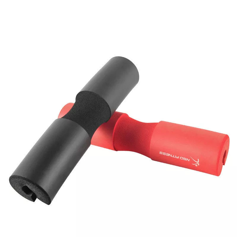 Barbell Shoulder Pad Fitness Sponge Sheath in black and red options for weightlifting comfort