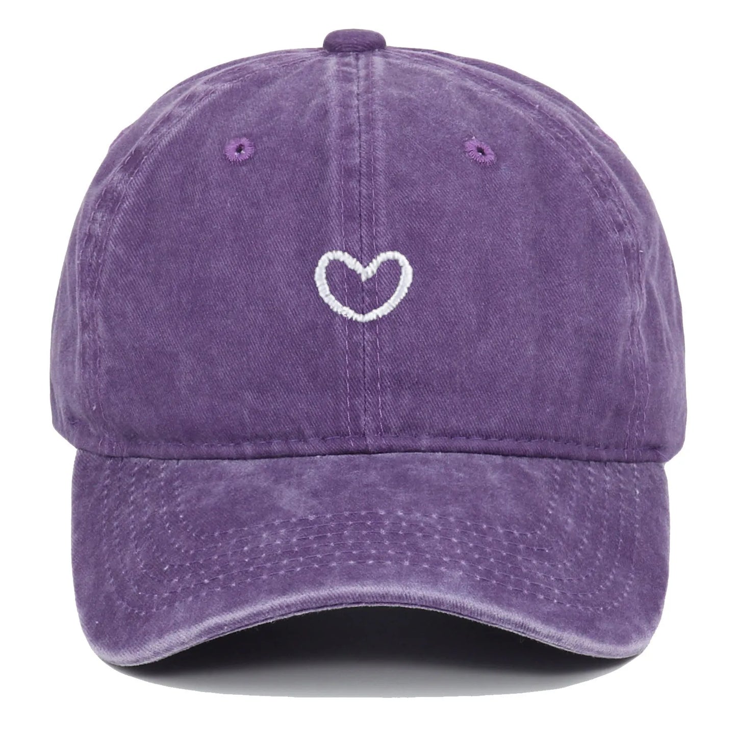Retro-style baseball cap with colourful machine embroidery on a soft cotton dome crown, shown in a wine red colour.