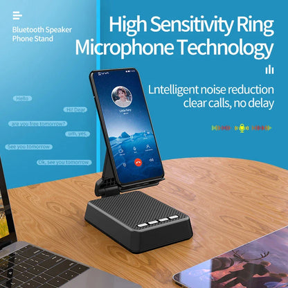 Hands-free mobile phone stand with Bluetooth speaker for remote work, video calls, and entertainment