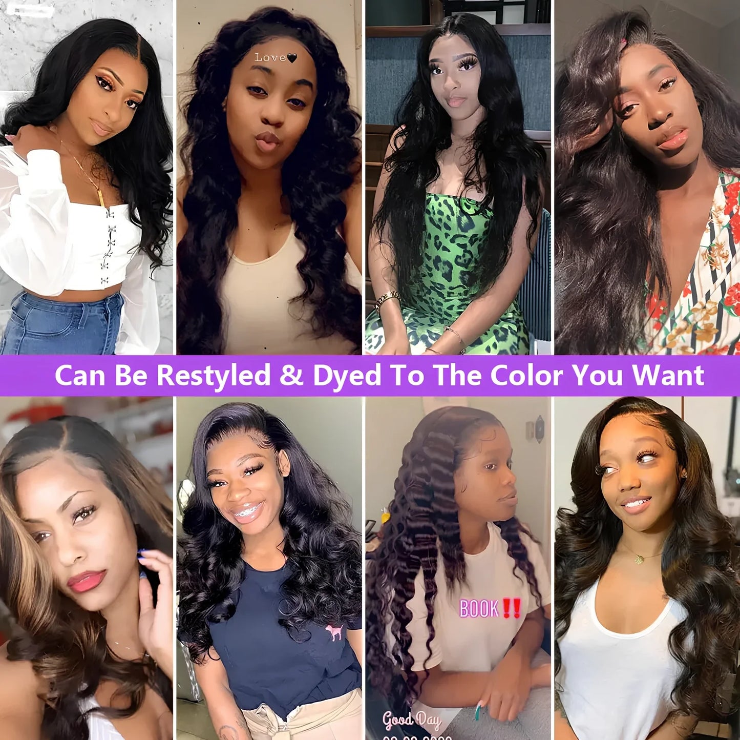 Body wave lace front wig from 100% Peruvian human hair, 8-36 inches, natural colour with deep parting