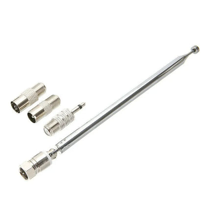Five-piece antenna set with F head quick plug connectors and metal construction