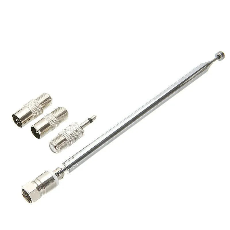 5-Piece Antenna Set with F Head Quick Plug Connectors, Metal Construction, Regular Specification, for TV and Radio Signal Reception, Conventional Fit