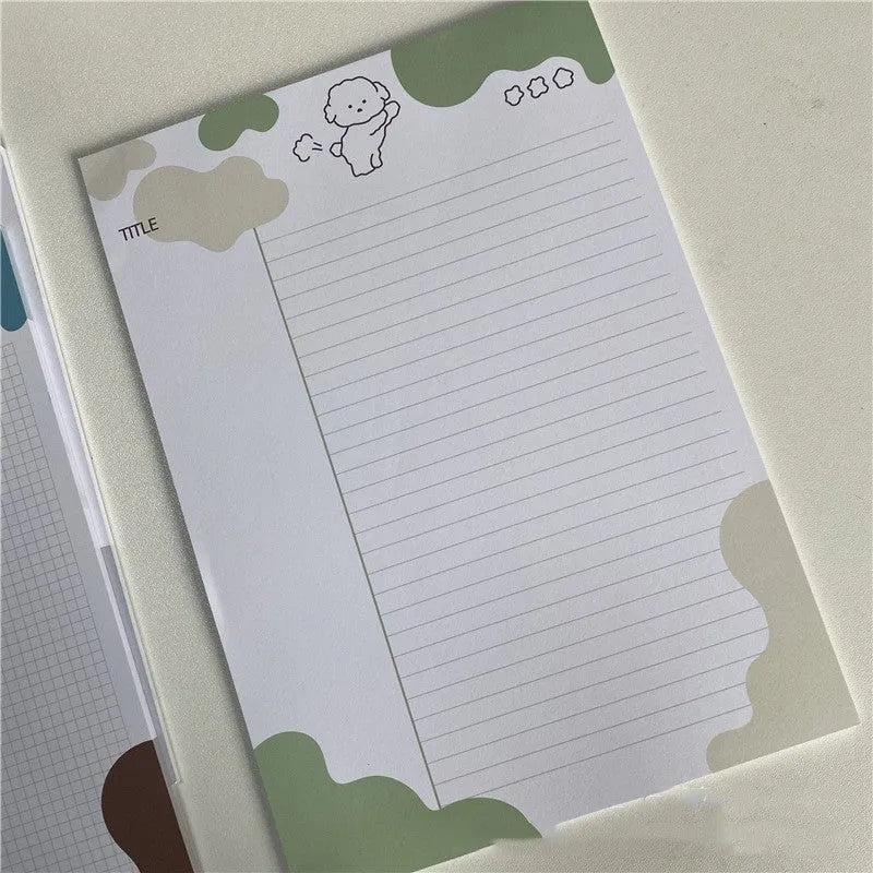 INS Wind B5 Marshmallow Dog sticky note paper pad in purple colour with 30 sheets
