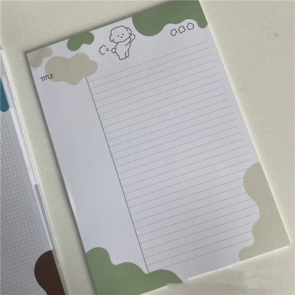 INS Wind B5 Marshmallow Dog sticky note paper pad in purple colour with 30 sheets