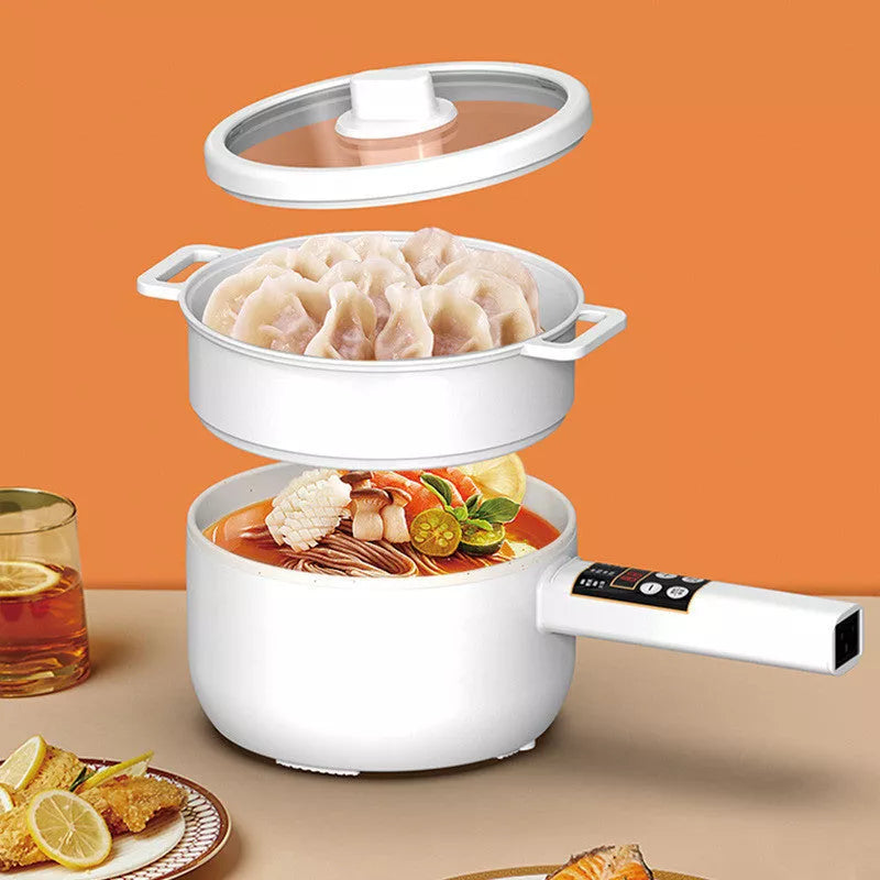 Multifunctional electric cooker with non-stick pot and glass cover