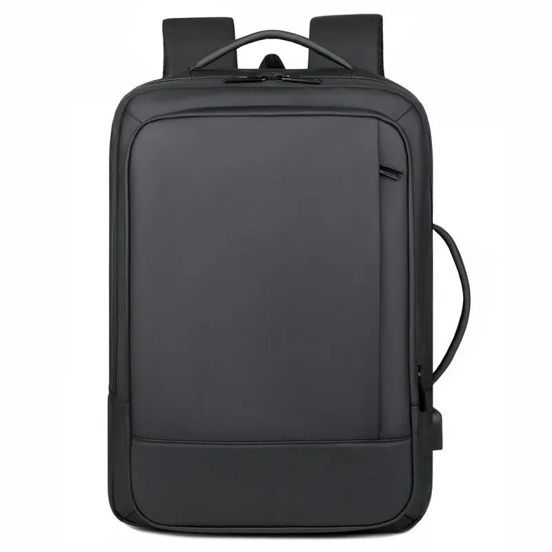 Black large capacity waterproof Oxford backpack with shoulder straps and a top carry handle.