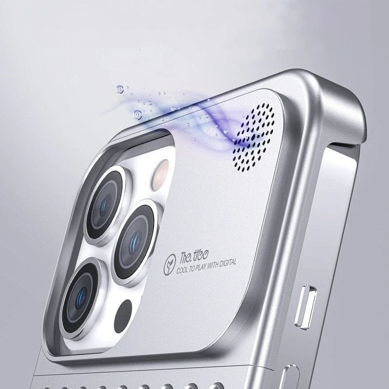 Aluminum alloy iPhone case with hollow design for heat dissipation and aromatherapy feature