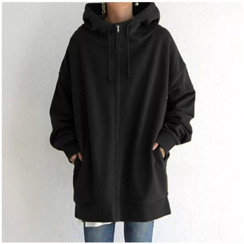 Women's full-zip fuzzy hoodie in various colours and sizes