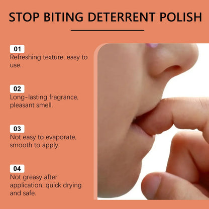 15ml glass and plastic bottle of bitter anti-bite nail water for children