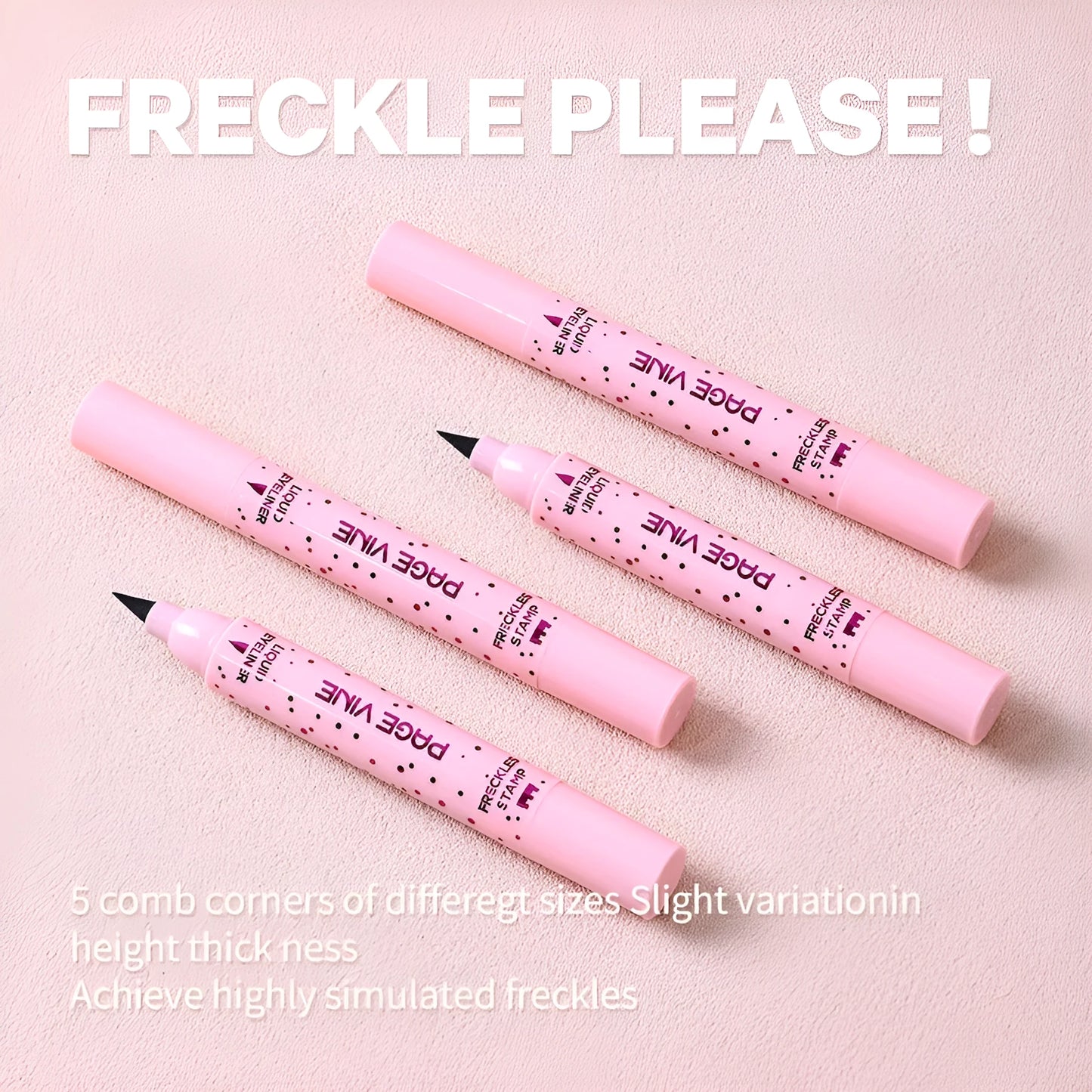 Natural freckle pen and eyeliner with double-headed design and cosmetic brush