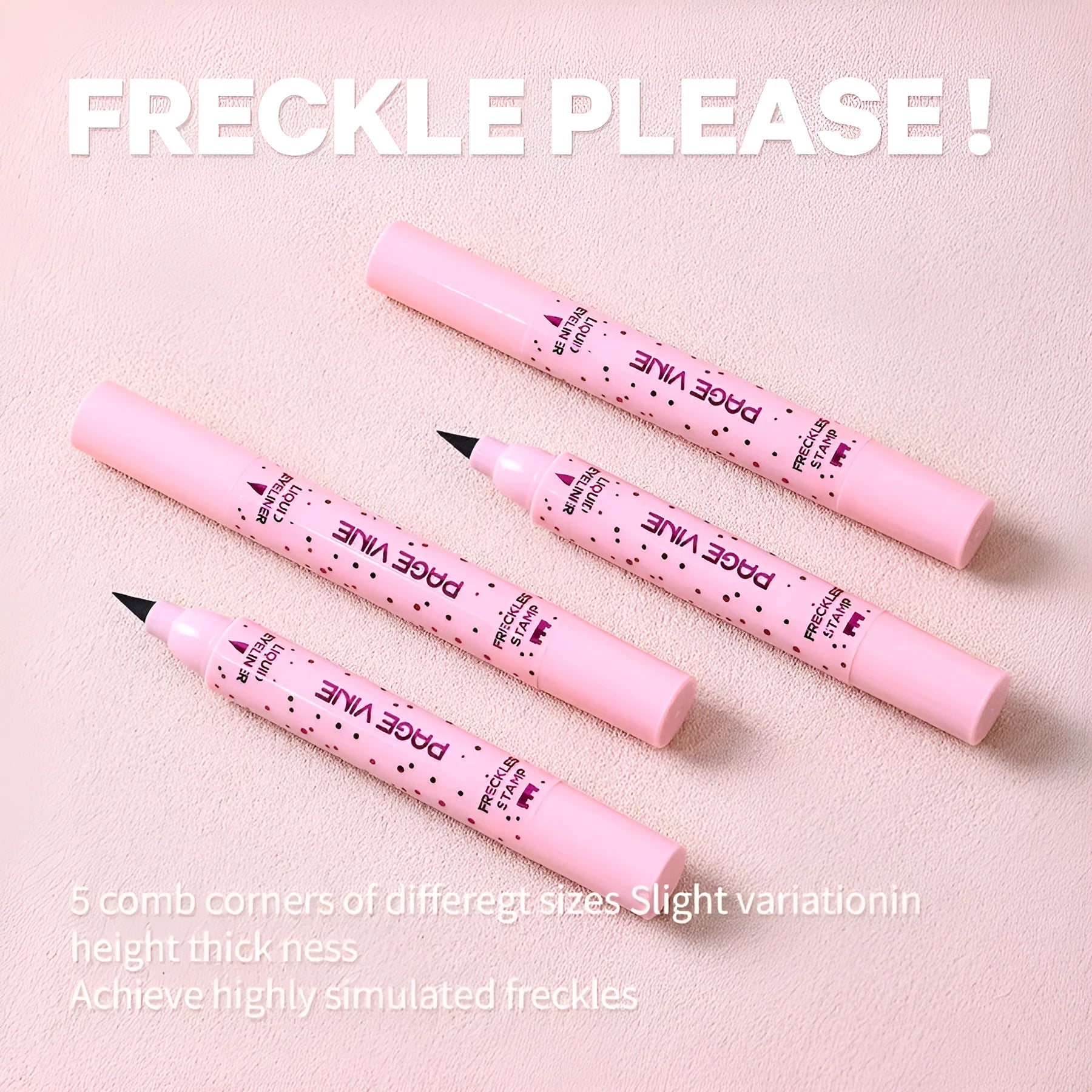 Natural freckle pen and eyeliner with double-headed design and cosmetic brush