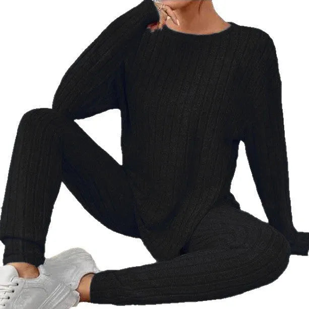 Black and blue polyester two-piece homewear set with regular sleeves in sizes 1XL to 5XL