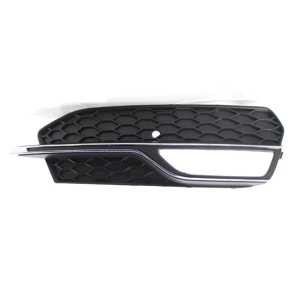 Black ABS plastic fog lamp grille for Audi A3 S3 front bumper, 2013-2016 model years.