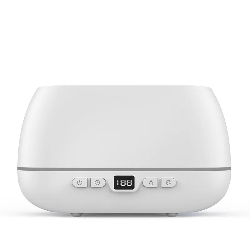 White 3D flame humidifier 200ml USB aroma diffuser with timer, remote control and colour changing light, 226 x 127 x 87mm