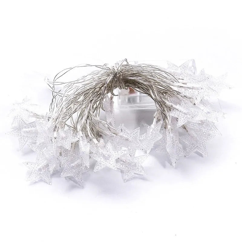 3 metre LED star light string with 20 warm white lights for outdoor festive decoration