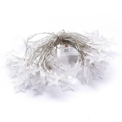 3 metre LED star light string with 20 warm white lights for outdoor festive decoration