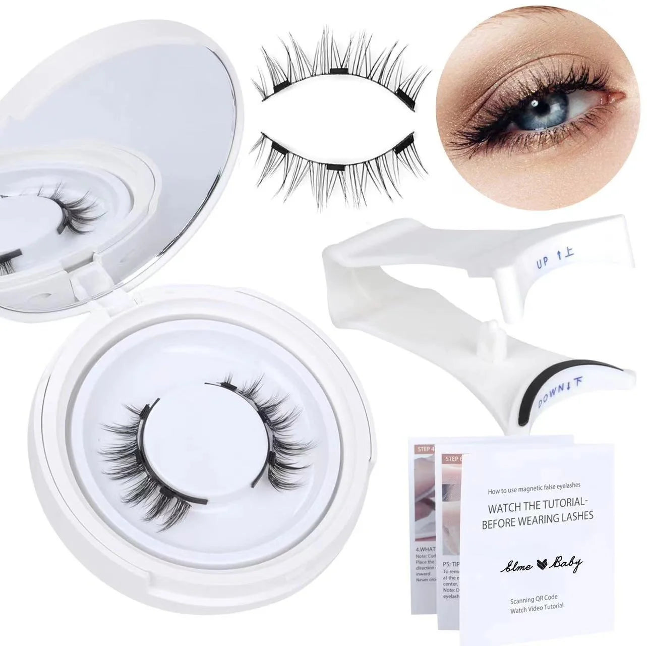 Luxurious magnetic mink false eyelashes for easy application and a glamorous look.