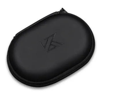Black oval leather earphone storage bag for EDX PRO and other compatible earphone models