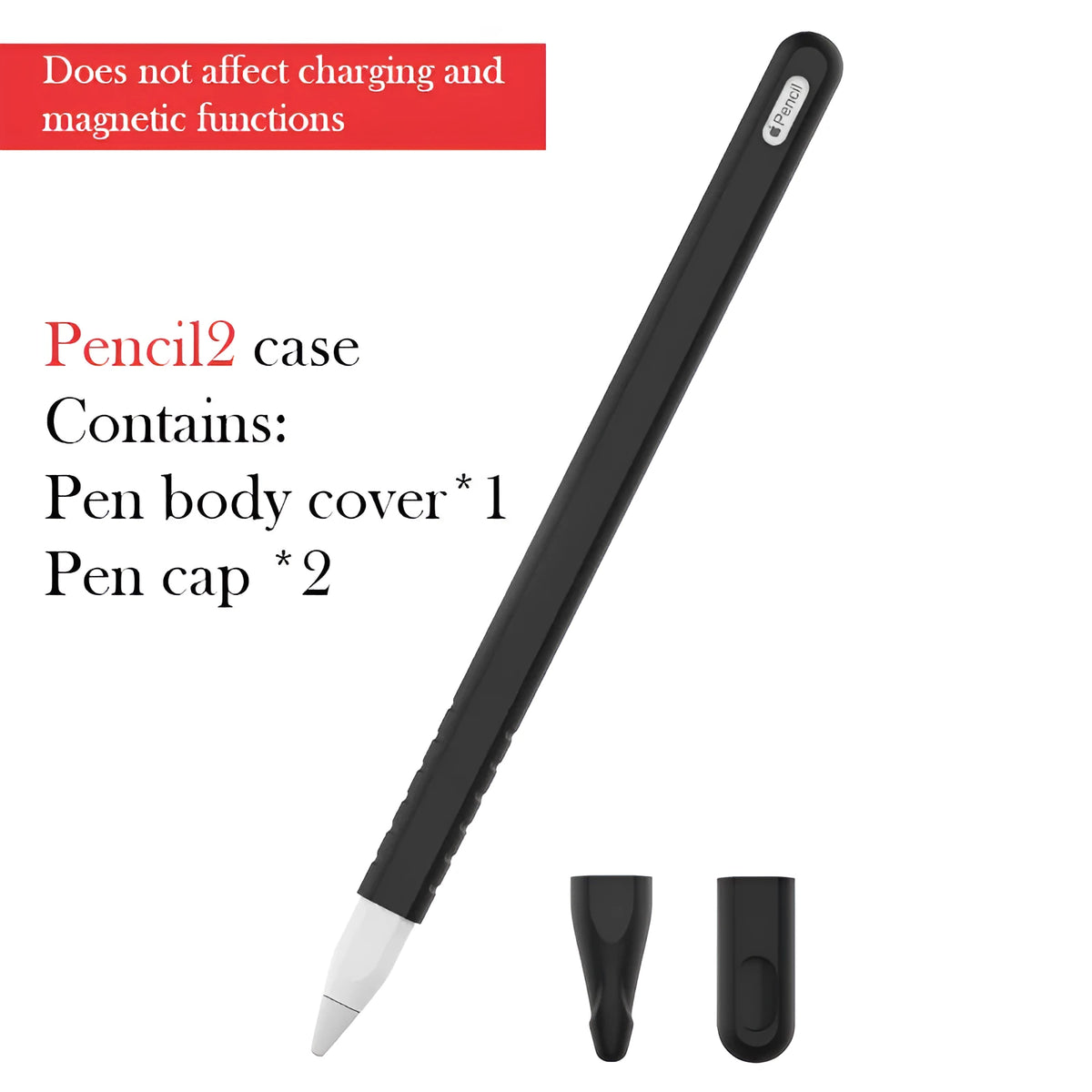 Silicone stylus pen case for Apple Pencil and iPad compatible pens, TEP solid colour sleeve, one pen case