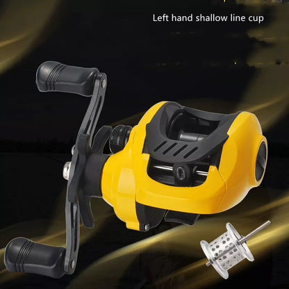 Small Yellow Water Drop Wheel Fishing Reel with 17+1 bearings and 8KG braking force