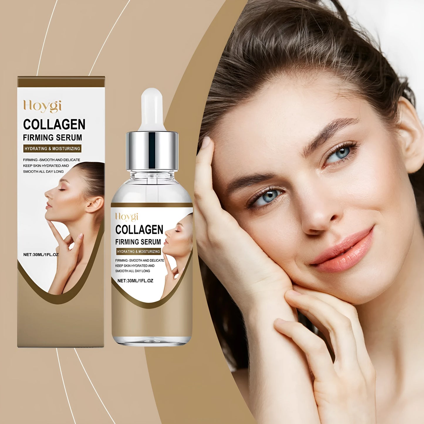 Collagen Firming Care Solution 30ml serum bottle measuring 2.8 x 2.8 x 10.3 cm