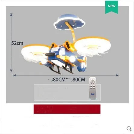 Modern ceiling fan light with fixed metal blades and acrylic lighting shade
