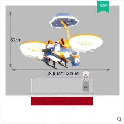 Modern ceiling fan light with fixed metal blades and acrylic lighting shade