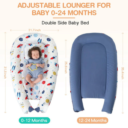 Baby's Crib with detachable pure cotton sleeve and memory foam core