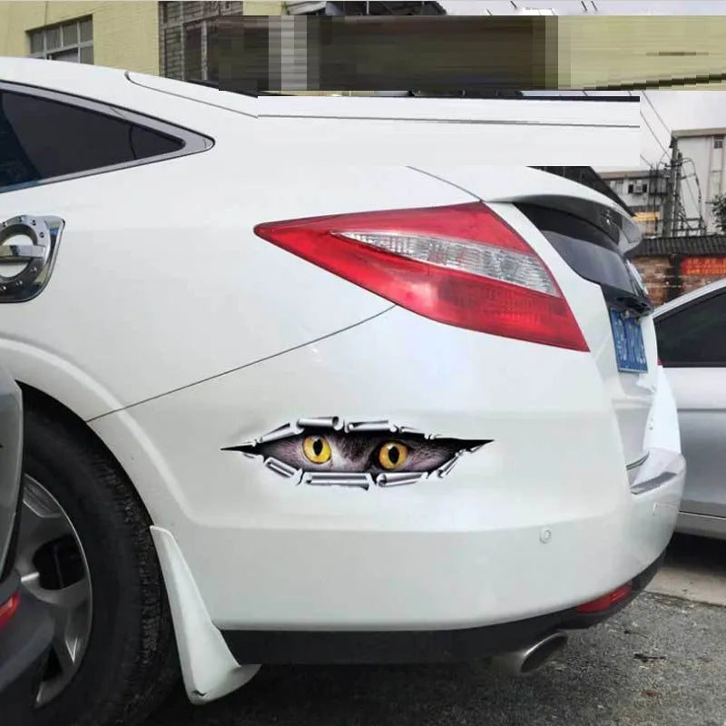 Tiger Eye and Eagle Eye 3D car bumper stickers measuring 10x35 cm with HD transparent PVC material