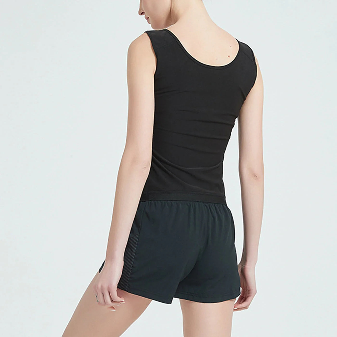 Women's black zip vest shapewear sweatshirt for stormy weather comfort and style