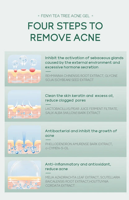 20g moisturising skincare container with acne medicine and tea tree oil formula
