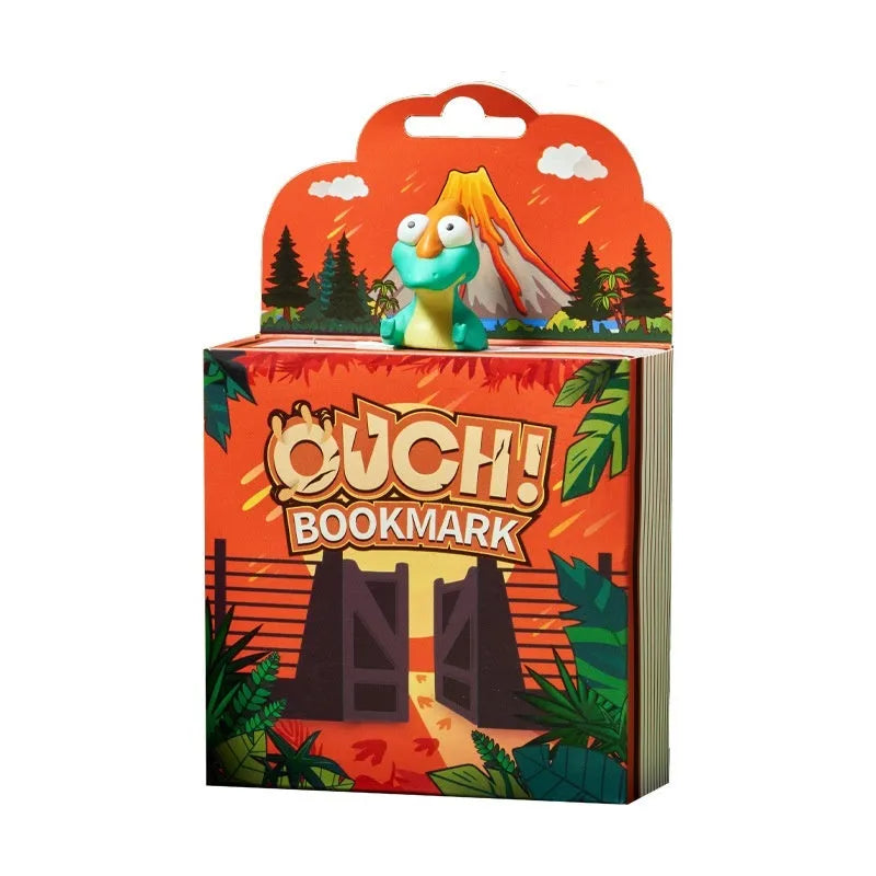 Cultural creative dinosaur bookmark stationery for pupils, featuring Tyrannosaurus Rex, Triceratops, Stegosaurus, and Parasaurolophus designs in animation style for marking pages in books