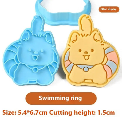 Three-dimensional puppy biscuit mould showing raised details for creating themed baked goods with seven design options