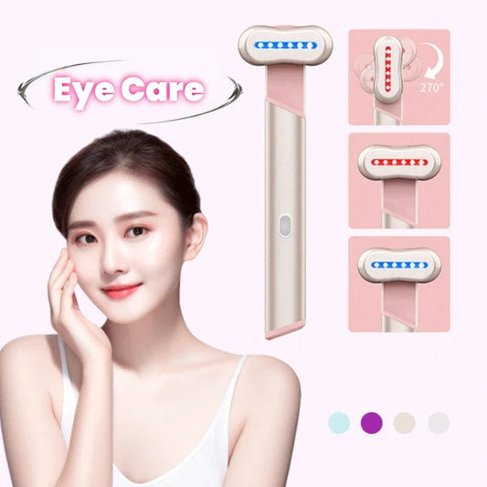 4-in-1 Electric Eye Massager with Microcurrent, Red Light Therapy, Facial Massage, and Therapeutic Warmth for Radiant, Youthful-Looking Skin