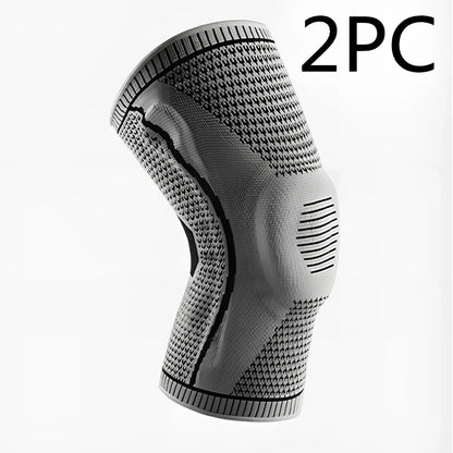 Compression sports knee pads with silicone springs for meniscus protection during basketball and running activities