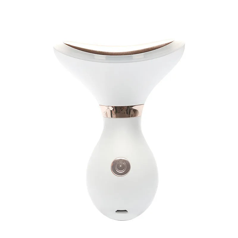 Tightening beauty instrument with USB charging and three light modes, white and gold options