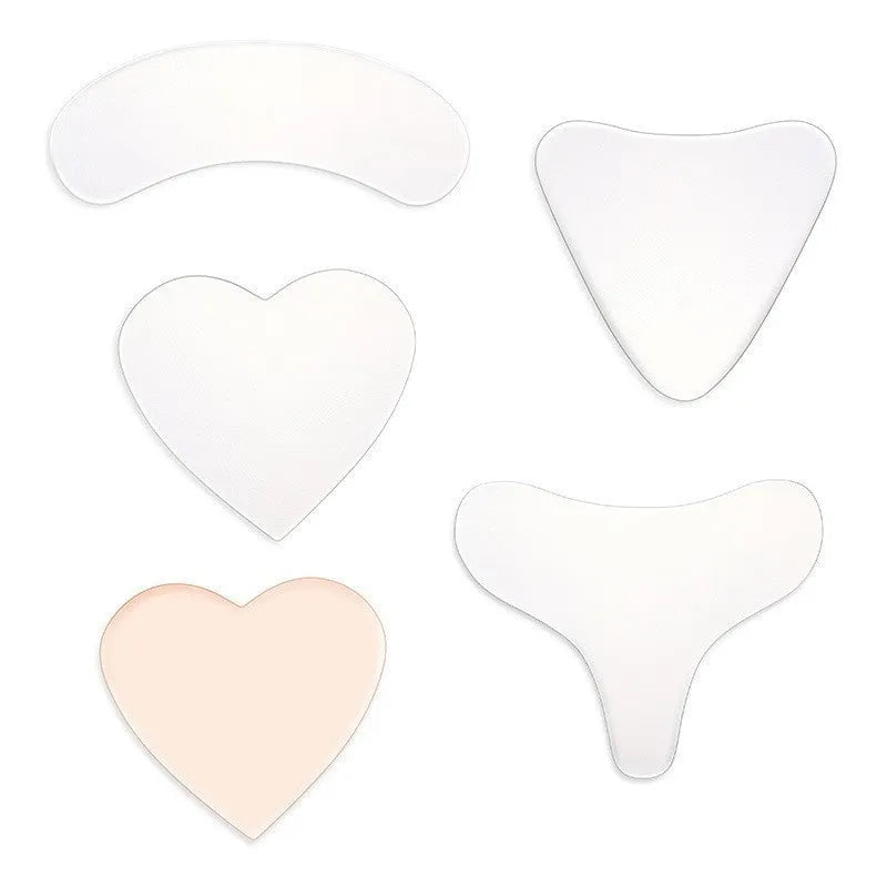 Transparent TPU silicone anti-wrinkle patches set with neck sticker, T-shape, heart and triangle designs