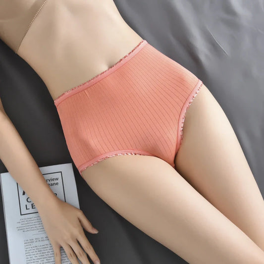Ladies' high waist tummy control panties in milk silk for a smooth, comfortable fit