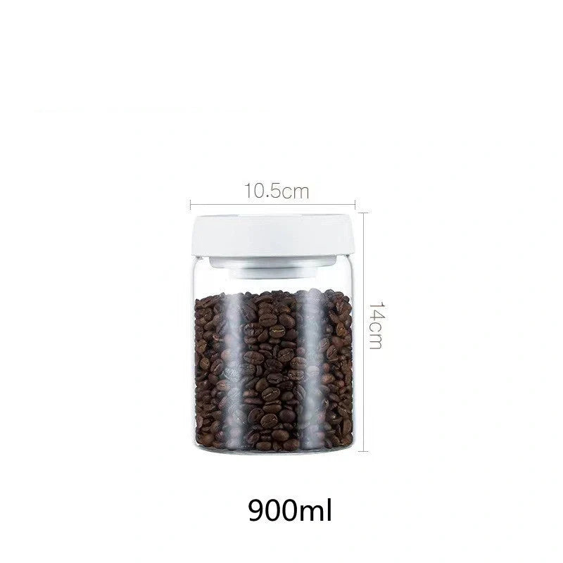 Premium vacuum sealed glass canister set for coffee and dry food storage
