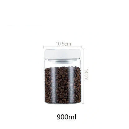 Premium vacuum sealed glass canister set for coffee and dry food storage