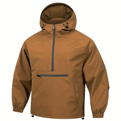 Men's rabbit fur corduroy half-zip hooded sweater jacket in Korean-style loose fit