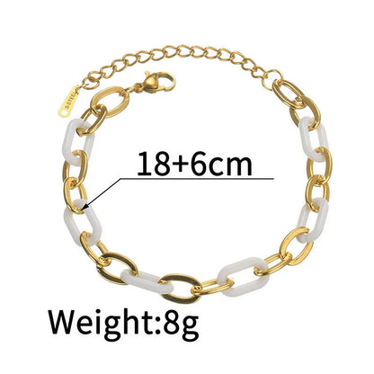 Women's stainless steel bracelet with double-layered heart design and resin accents, showing adjustable clasp and electroplated finish