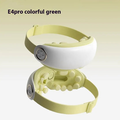 Bluetooth hot compress and steam moisturising eye massager device in purplish grey, green, or ink grey colour
