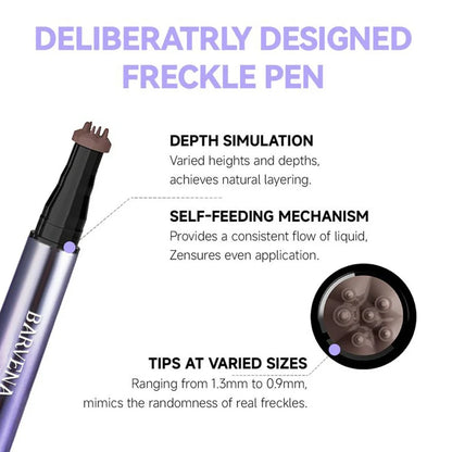 Double-headed eyebrow cream pen showing fine tip and angled tip with brown and black shades