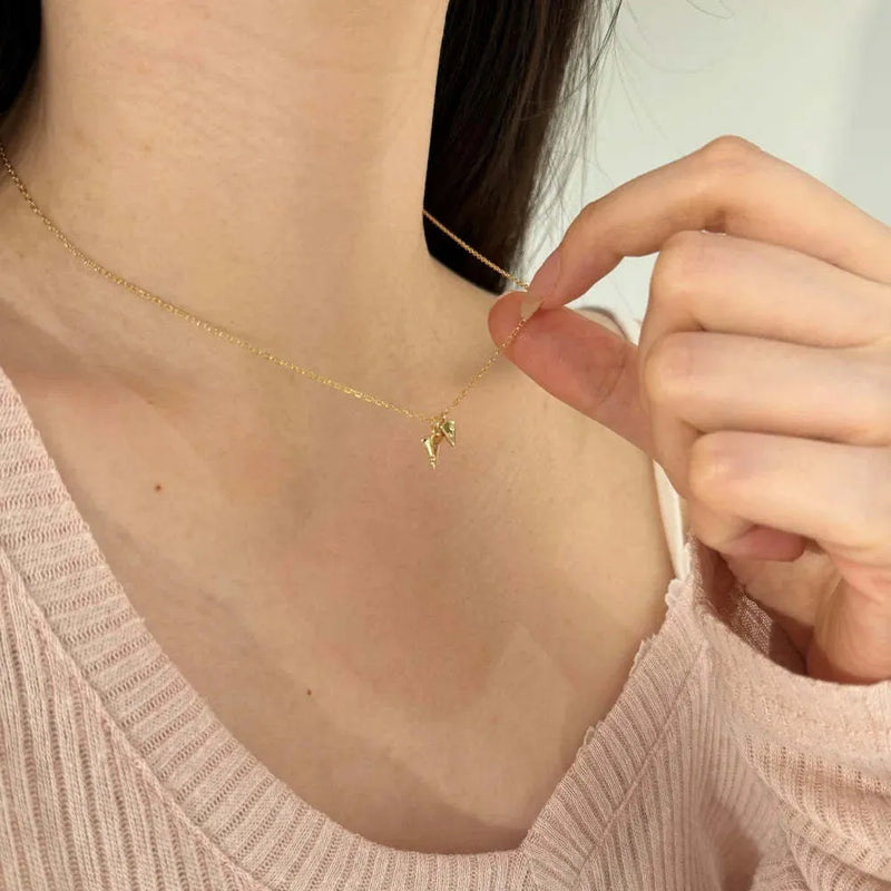 S925 Sterling Silver Necklace for Women with Small Cute Pizza Pendant on Clavicle Chain, Golden Pizza Charm Necklace, 925 Silver Purity, Cute Style Jewellery for Women