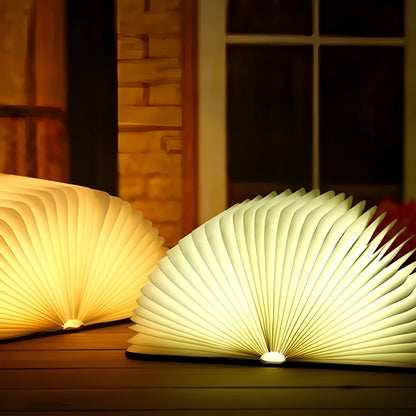 Modern wooden boy-shaped LED night light lamp on a surface in maple white, hu red, or hu black colour.