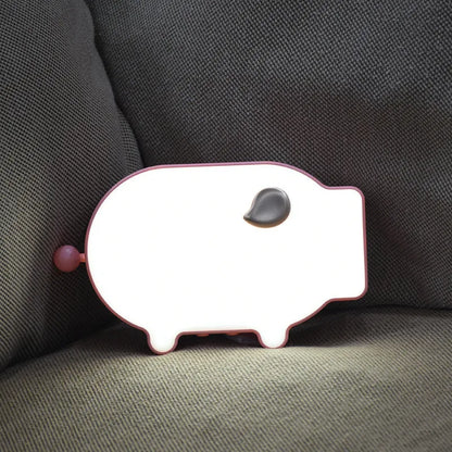 Blue LED alarm clock showing time and temperature with two USB charging ports