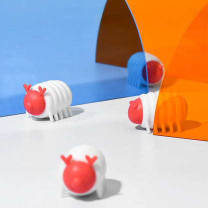 White interactive cat toy, smart electric, USB Type-C rechargeable, 20g silicone and PP, size 47 * 29 * 27