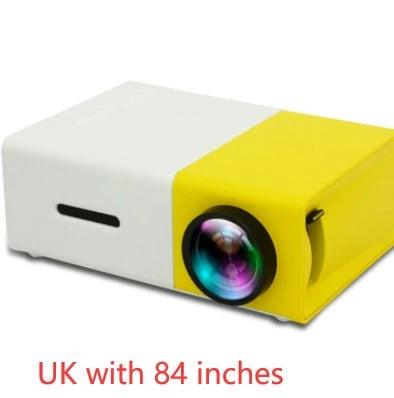 Compact 1080p HD home cinema projector with versatile connectivity and adjustable display settings